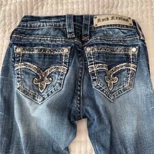 Rock Revival Women's Distressed Blue Boot Cut Jeans